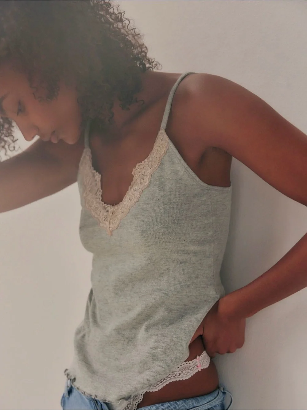Free People Oh My Darling Tank | Oatmeal Heather | Size Large